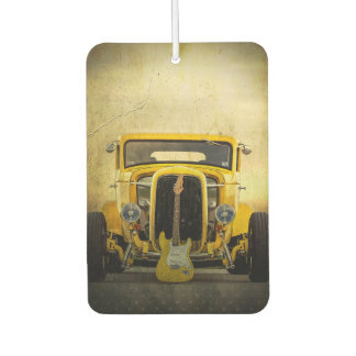 Vintage Car and Guitar Design Car Air Freshener