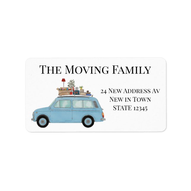 Vintage car and stuff New address label (Front)