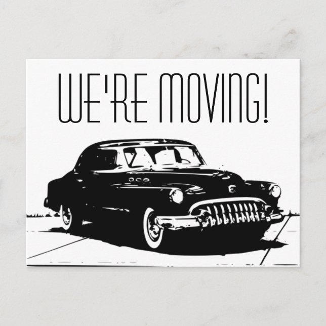 Vintage Car Announcement Postcard (Front)