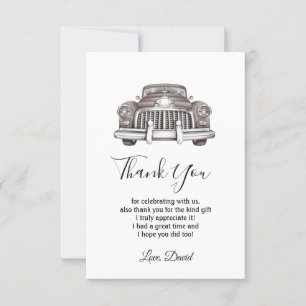 vintage, car, antique cars thank you card