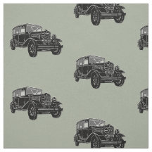 Vintage Car Art Fabric
