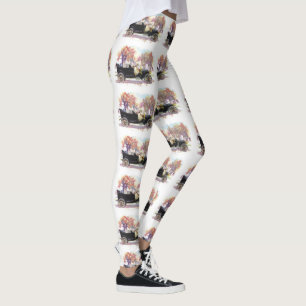 Vintage car art leggings