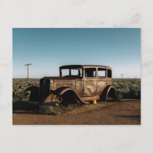 Vintage car at Petrified Forest National Park Postcard