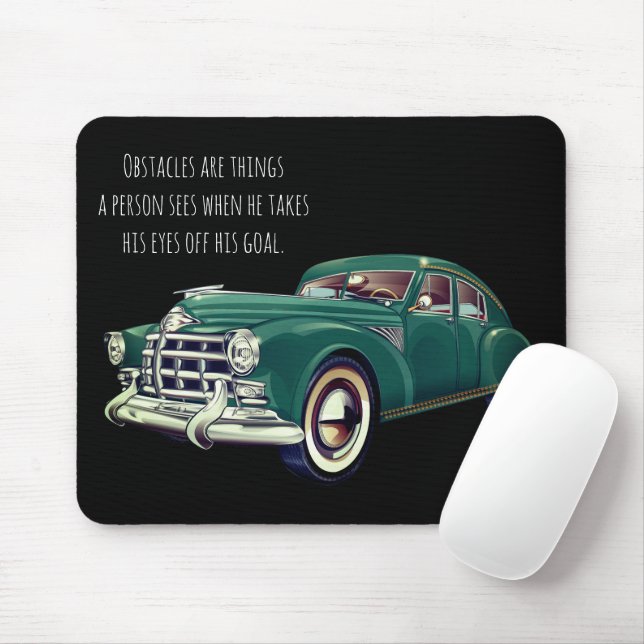 Vintage Car Best Quote Personalised Name Mouse Mat (With Mouse)