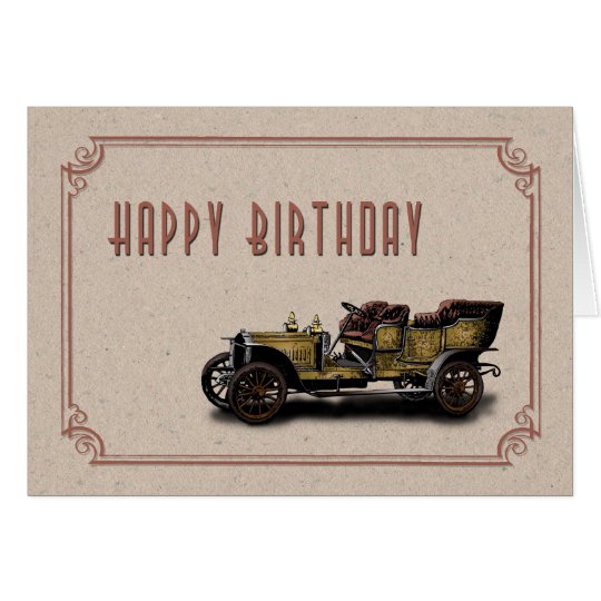 Vintage Car Birthday Card