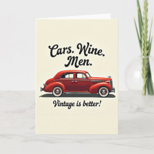 Vintage Car Birthday Card