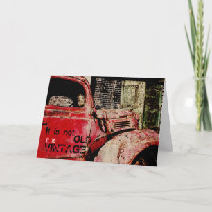 vintage car birthday card