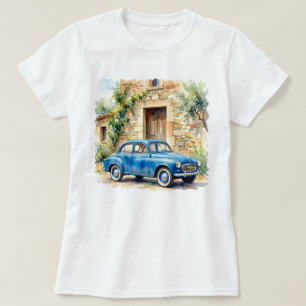 Vintage Car by a Stone Cottage T-Shirt