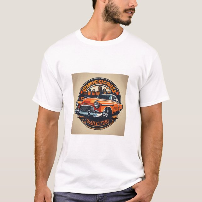 Vintage Car by Oddball Cow T-Shirt (Front)