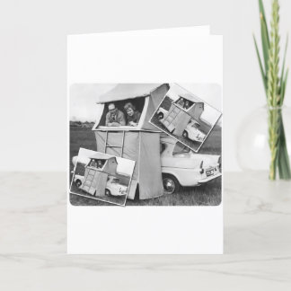 Vintage Car Camping Caravan Card