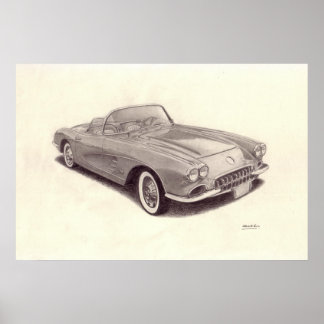 Vintage Car: Chevrolet Corvette Poster