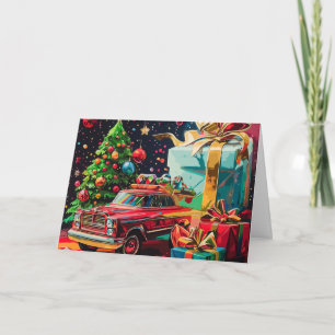 Vintage Car Christmas Card