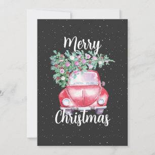 Vintage Car Christmas Holiday Card