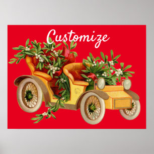 Vintage Car Christmas Mistletoe Thunder_Cove Poster