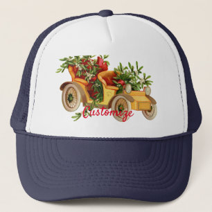 Vintage Car Christmas Mistletoe Thunder_Cove Trucker Hat
