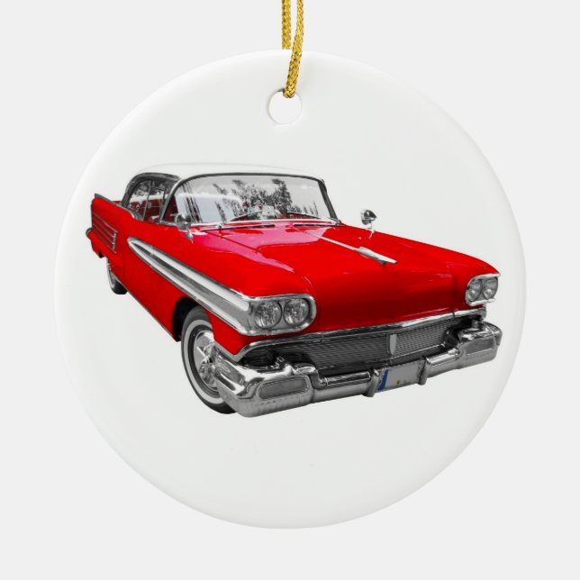 Vintage Car Christmas Tree Ornament (Front)
