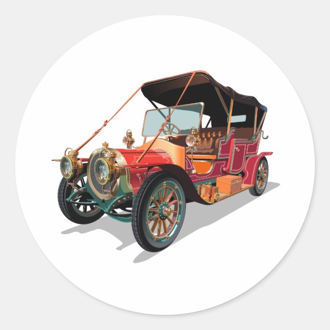Vintage car classic round sticker (Front)