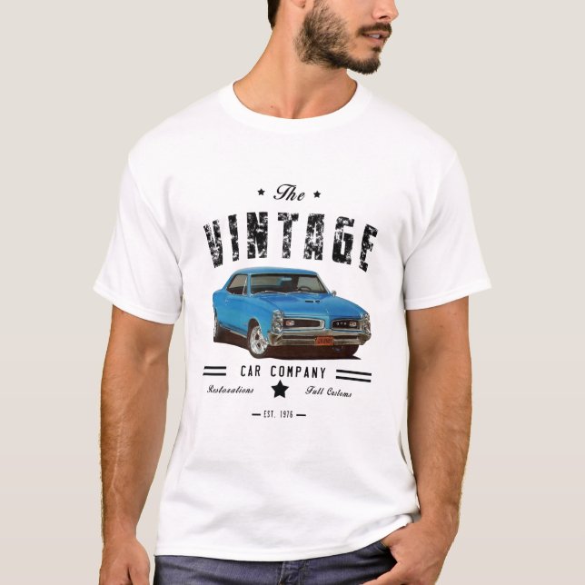 Vintage Car Company Blue GTO T-Shirt (Front)