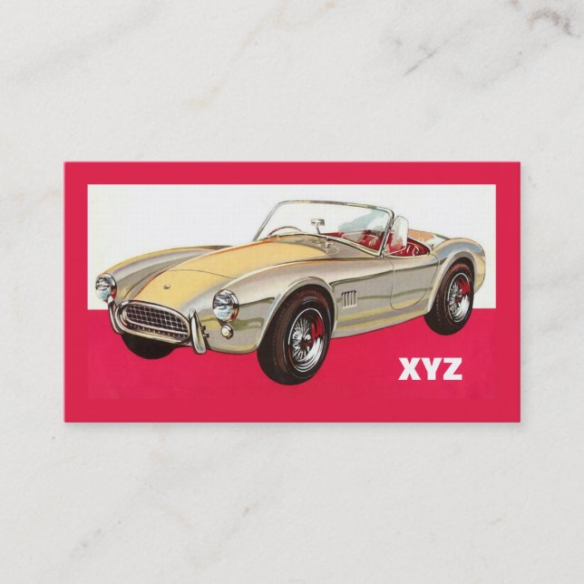 Vintage car custom business cards (Front)