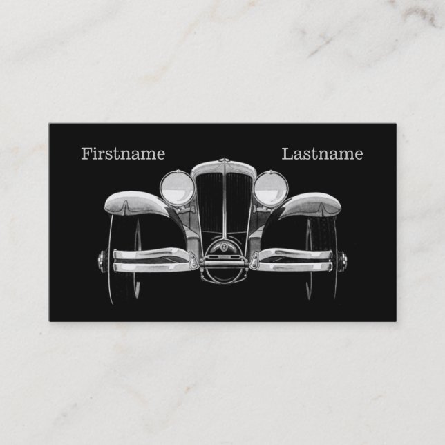Vintage car custom business cards (Front)
