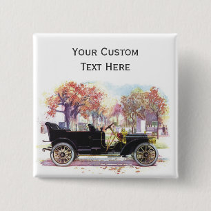 Vintage car custom button
