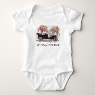 Vintage car custom clothing baby bodysuit