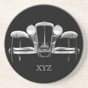 Vintage car custom monogram coaster
