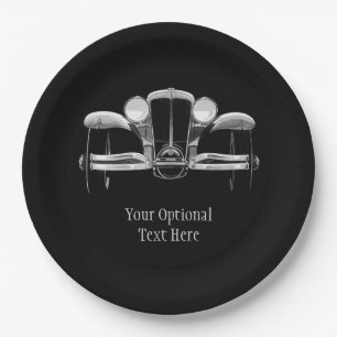 Vintage car custom paper plates