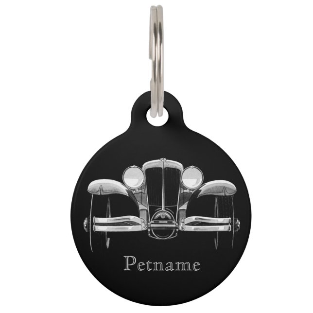 Vintage car custom pet tags (Front)