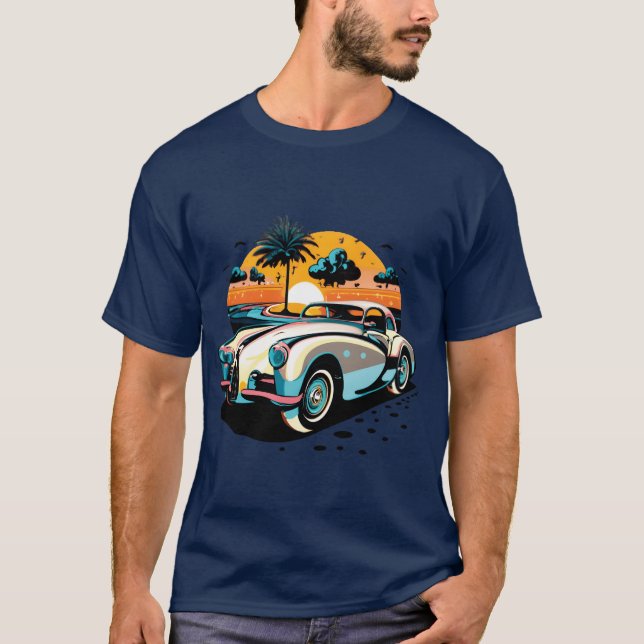 Vintage Car Design funny T-Shirt (Front)