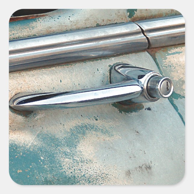 Vintage Car Door Square Sticker (Front)