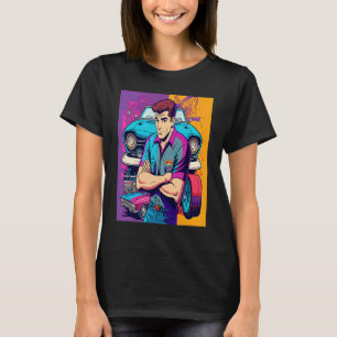 Vintage Car Enthusiasts Retro Pop Style Car Mechan T-Shirt