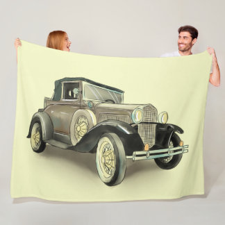 Vintage Car  Fleece Blanket
