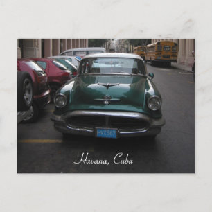 vintage car havana postcard