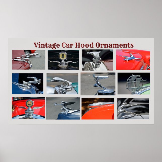 Vintage Car Hood Ornaments Poster (Front)