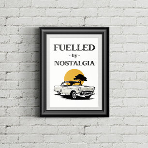 Vintage car illustration. poster