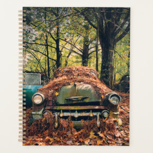 Vintage Car in Autumn Leaves Planner
