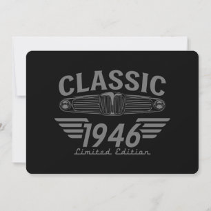 Vintage Car Lover 1946 Made in 1946 80th Birthday Invitation