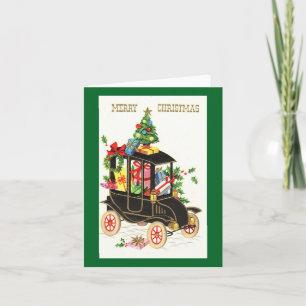 Vintage Car Merry Christmas Card