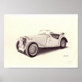 Vintage Car: MG TC Poster