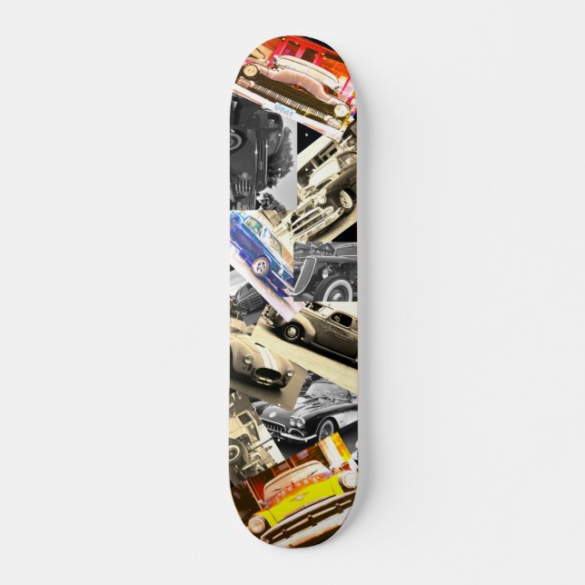 Vintage Car Mosaic Skateboard (Front)