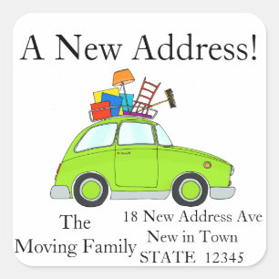 Vintage car moving stuff envelope seal