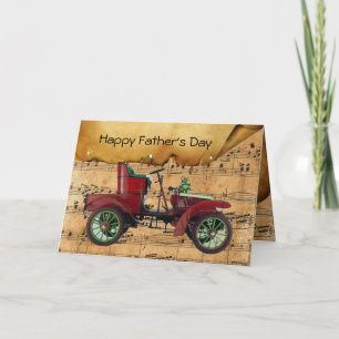 VINTAGE CAR MUSICAL FATHER'S DAY CARD