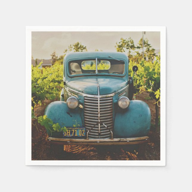 VINTAGE CAR NAPKINS WEDDING (Front)