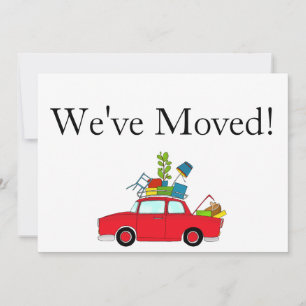 Vintage car New address card