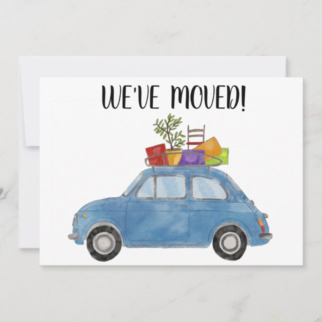 Vintage car New address card (Front)