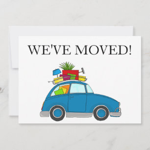 Vintage car New address card