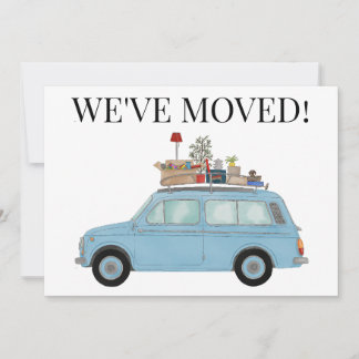 Vintage car New address card