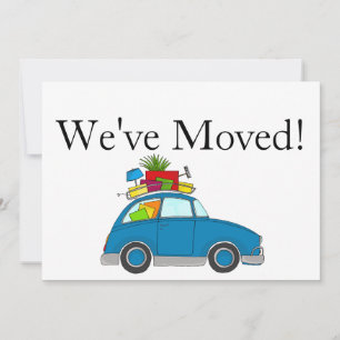 Vintage car New address card