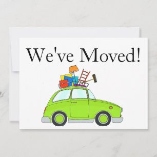 Vintage car New address card